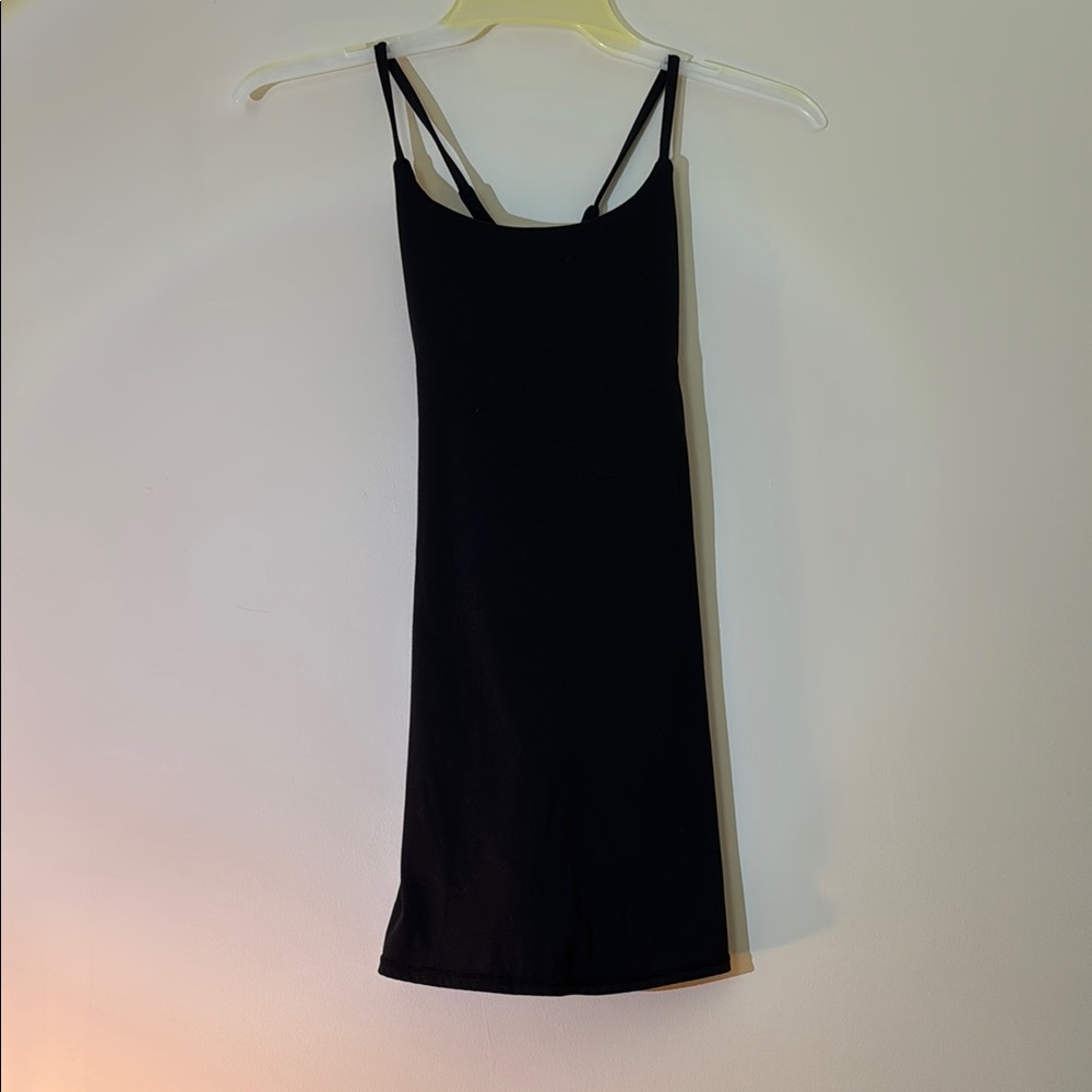 Black athletic dress built in shorts and pockets